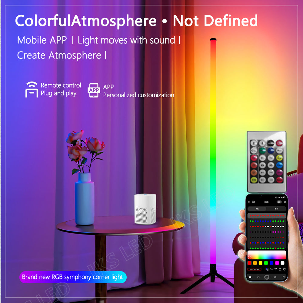 RGB LED Floor lamp 120CM  Modern Corner Floor Light Atmospheric Standing Light Indoor Home Decor Smart APP Remote Control