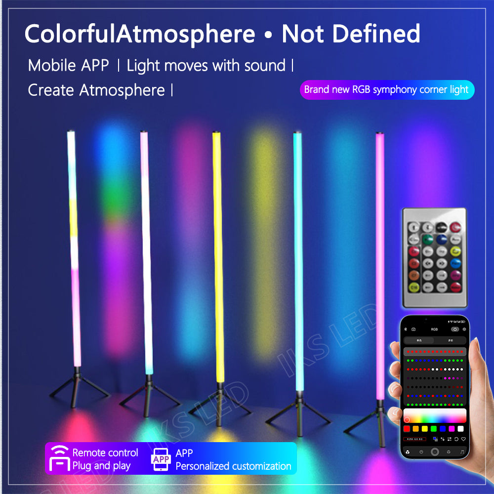 RGB LED Floor lamp 120CM  Modern Corner Floor Light Atmospheric Standing Light Indoor Home Decor Smart APP Remote Control