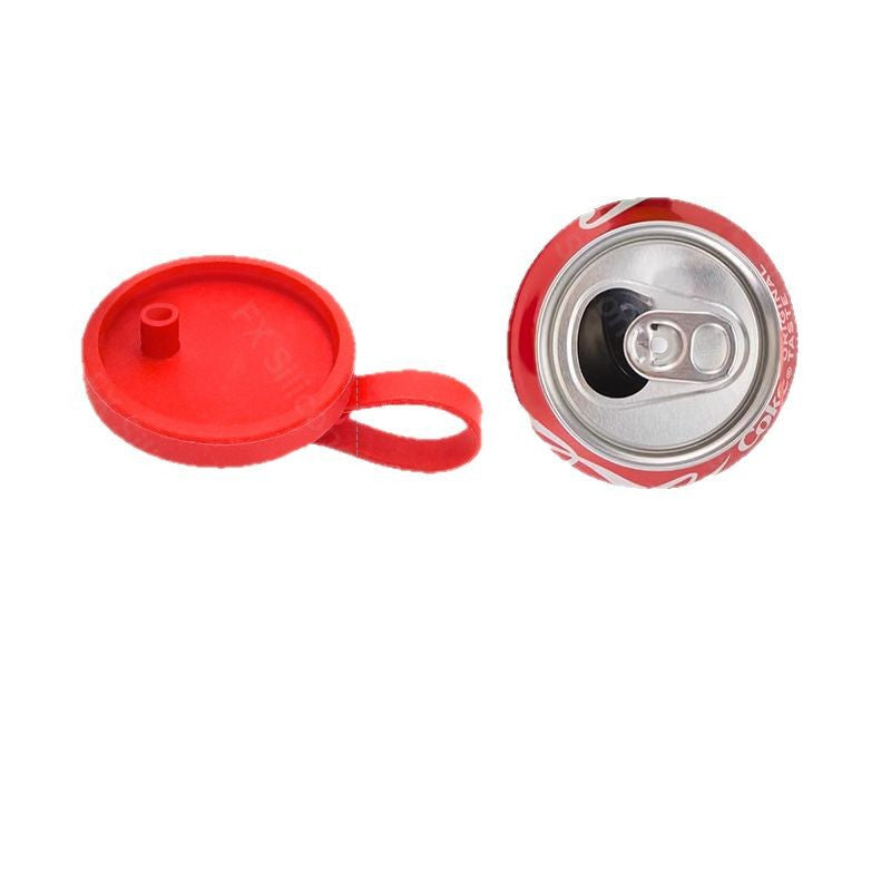 New Coke Soda Water Silicone Cover Pans Dust-proof Sealing Cover Straws Soda Soda Air-proof Cover