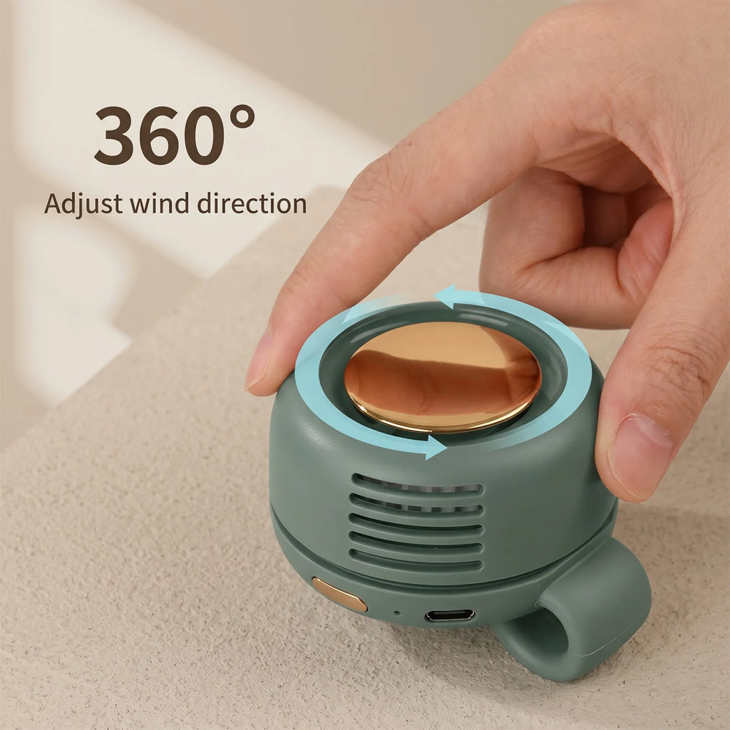 Portable Rechargeable Clip-On Fan with 3 Speed Settings, Handheld & Wearable Personal Cooling Fan, USB Rechargeable Mini Desk Fan for Outdoor Work, Hiking, Camping, Travel, Office, Gym and Home Use