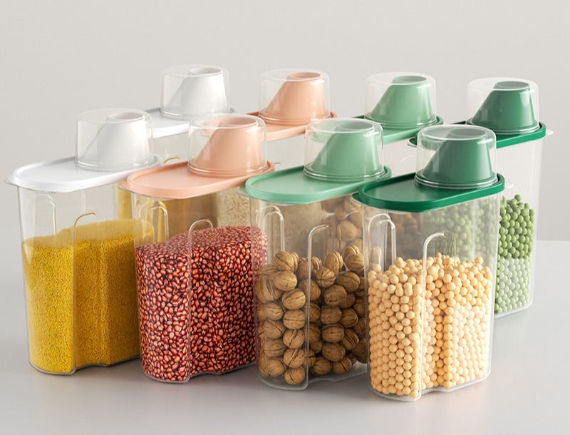 Large Airtight Grain Storage Container – Clear Plastic Food Storage Box for Rice, Cereal & Dry Goods, Sealed & Moisture-Proof