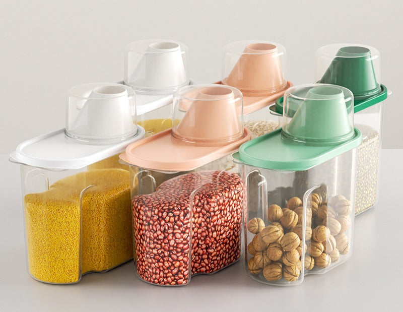 Large Airtight Grain Storage Container – Clear Plastic Food Storage Box for Rice, Cereal & Dry Goods, Sealed & Moisture-Proof