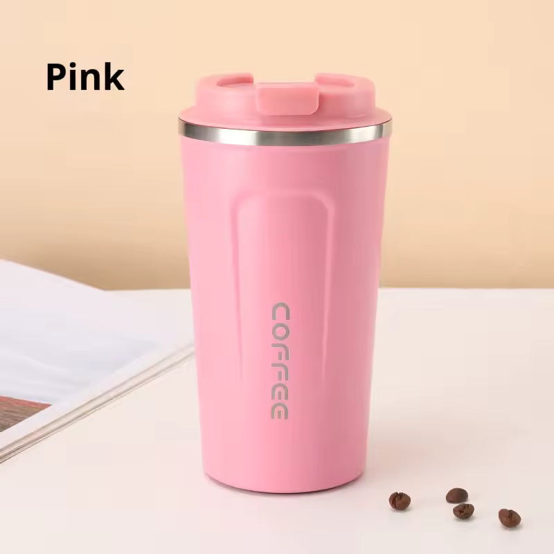 Stainless Steel Coffee Mug 380/510ML – Insulated Travel Tumbler with Lid, Vacuum Thermal Cup for Hot & Cold Drinks
