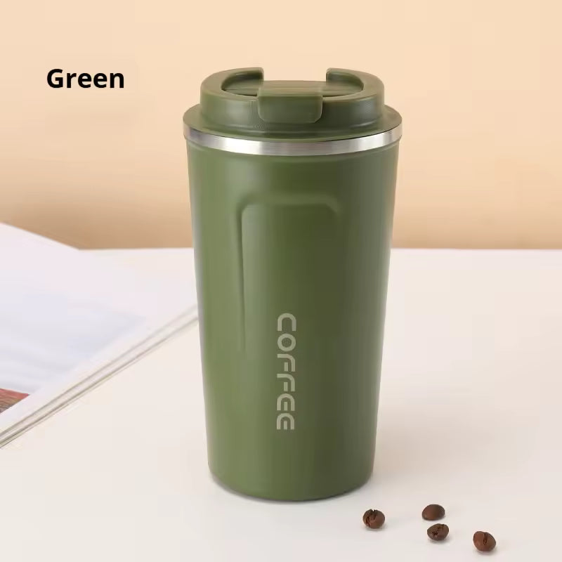 Stainless Steel Coffee Mug 380/510ML – Insulated Travel Tumbler with Lid, Vacuum Thermal Cup for Hot & Cold Drinks