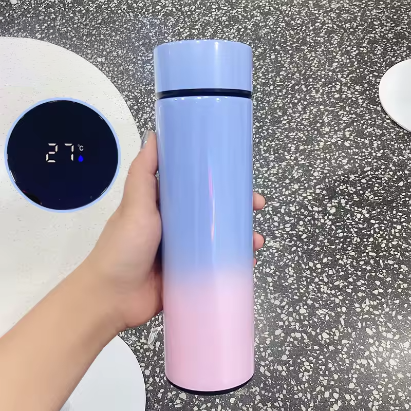 Smart Thermos Water Bottle 500ML – Stainless Steel Vacuum Flask with LED Touch Temperature Display, Insulated Travel Mug