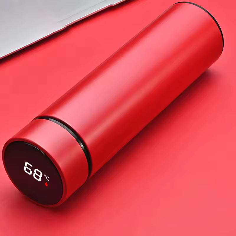 Smart Thermos Water Bottle 500ML – Stainless Steel Vacuum Flask with LED Touch Temperature Display, Insulated Travel Mug