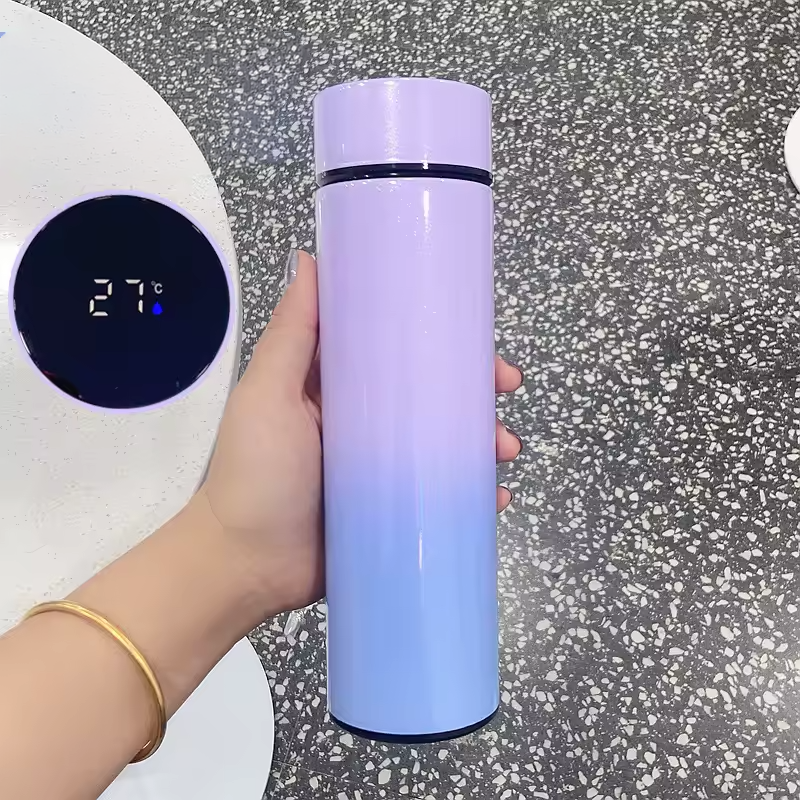 Smart Thermos Water Bottle 500ML – Stainless Steel Vacuum Flask with LED Touch Temperature Display, Insulated Travel Mug