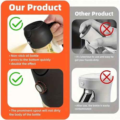 2-in-1 Oil Spray Bottle & Pourer – Leakproof Kitchen Oil Dispenser for Cooking, BBQ, Salad & Air Fryer