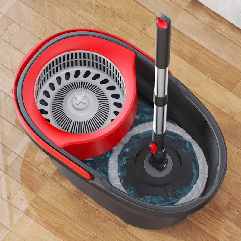 360° Spin Mop & Bucket Set with Foot Pedal – Hands-Free Self-Wringing Microfiber Mop, Telescopic Handle, 2 Replaceable Heads – Easy Home & Floor Cleaning System