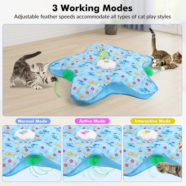 QuickCatch Interactive Cat Toy Feather Wand