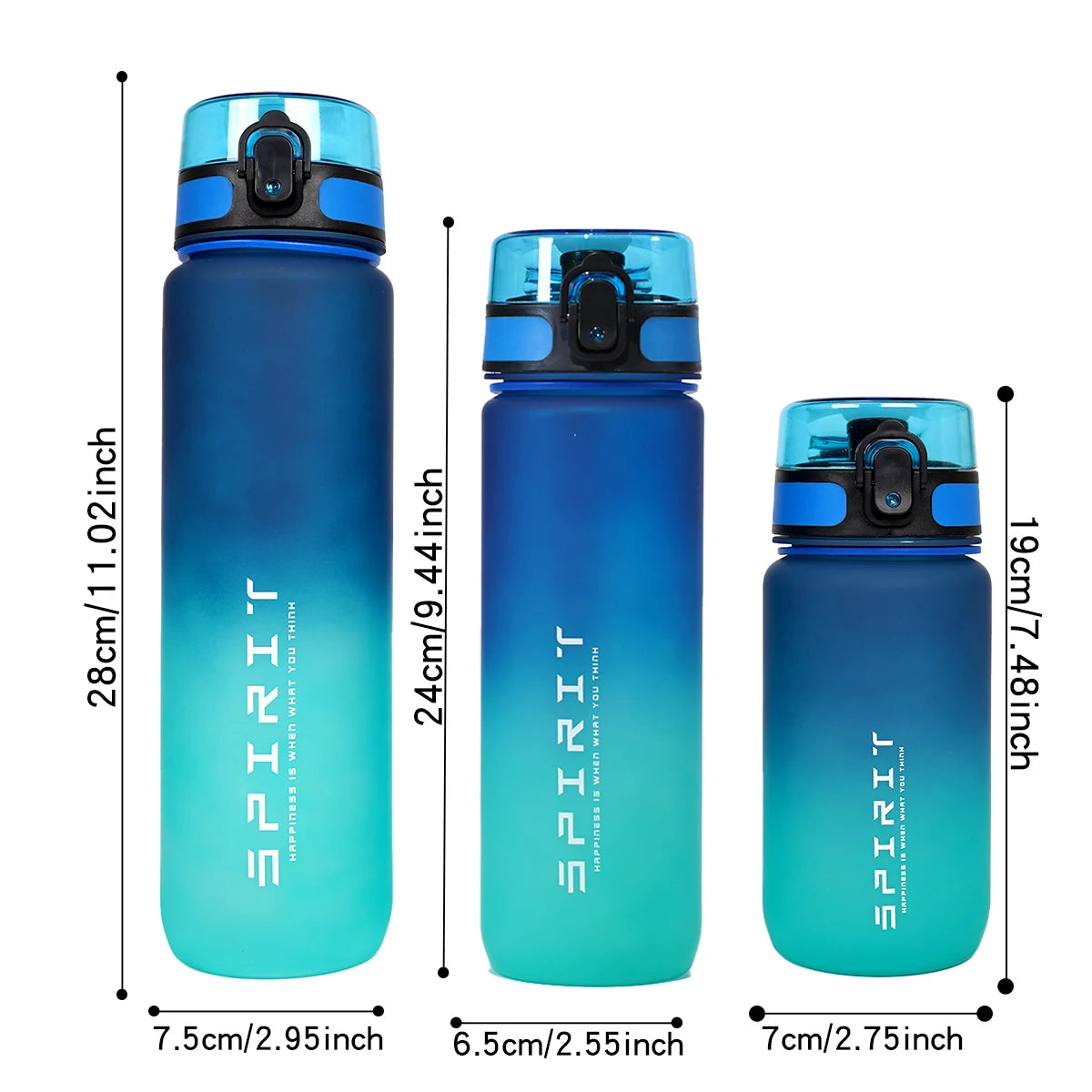 Gradient Sports Water Bottle 650ml/1000ml – Leakproof BPA-Free Drinking Bottle for Gym, Outdoor & Travel