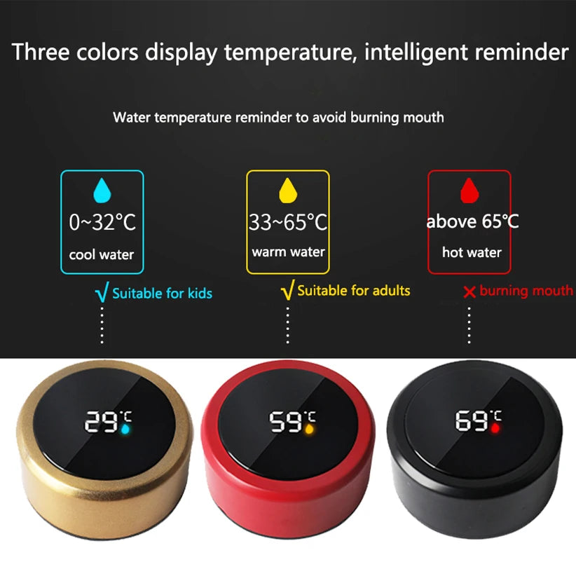 Smart Thermos Water Bottle 500ML – Stainless Steel Vacuum Flask with LED Touch Temperature Display, Insulated Travel Mug